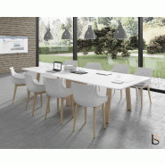 Table de réunion Take-Off - Bralco - Non, Blanc, 360 x 100 cm, Chêne vieilli_3