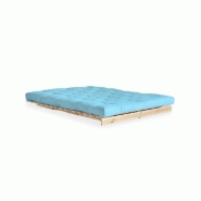 Canapé convertible futon ROOTS - Pin naturel bleu clair - Couchage 140x200 cm - Design japonais et scandinave_3