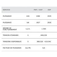 Groupe électrogène industriel triphasé GTW-2295 T5 - Genelec - 2284 kVA - 50 Hz - Mitsubishi - Stamford_3