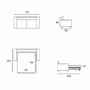 Canapé-lit compact 3 places Magnifico - Matelas Comfort Bultex® 16cm - Tissu gris graphite - Ouverture express_3
