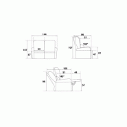 Canapé relax électrique 2 places ZILIA - Microfibre mastic et brun taupé - Têtières ajustables et moteur synchronisé_3