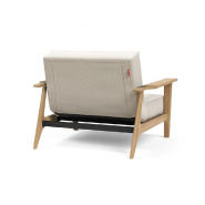 Innovation Living - Fauteuil design Splitback Frej 531 Bouclé Off White - Convertible lit 90x115 cm avec accoudoirs en chêne clair_3