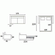 Canapé convertible 2-3 places Excellence - Sommier à lattes Renatonisi - Microfibre marron - Matelas memory 18 cm inclus_3