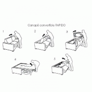 Canapé-lit club Deluxe convertible express 140 cm - cuir vachette coloris parme - matelas 16 cm_3