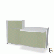 Banque d'accueil compacte WAVE avec plateau bas - MDD - 157, Droite, Avocat mat_0