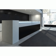 Banque d'accueil Nice 01 - Plans en MDF avec finitions variées et étagères en bois ou verre trempé_3