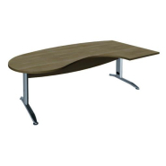 Bureau manager IDRA - L200 x P110 cm - noyer - neuf avec pied métal et passe-câble amovible_3