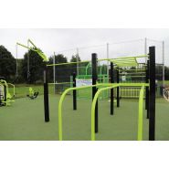 Station MIX V2 avec barres de traction, anneaux et pont de singe - Gamme Street Workout DAMAPRO_3