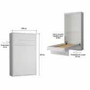 Armoire lit escamotable Mykonos Wengué / Pin - Couchage 140x200 cm - Ouverture assistée et design bi-ton_3