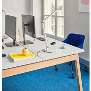 Bureau 2 personnes Ogi Wood - MDD - Blanc, 120 x 161 cm_0