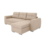 Canapé d'angle réversible convertible Danko - tissu beige avec coffre de rangement_3
