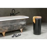 Corbeille à linge Brabantia -35 litres - Matt Black avec ouverture Quick-Drop et sac à linge en coton_3