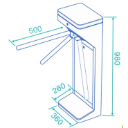 Tourniquet tripode d'accès à 3 bras HoR-DSN-50 - Design compact et indicateur LED_3
