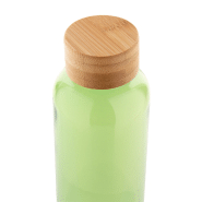 Bouteille en RPET - 500 ml - Couvercle en bambou - Sans BPA - Couleur verte_3