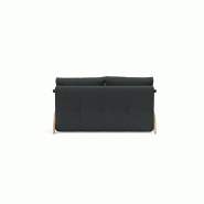 Canapé design convertible Cubed Wood 02 - Lit 160x200 cm - Tissu bouclé Black Raven - Innovation Living_3