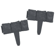 Vidaxl clôture de jardin aspect de pierre 41 pcs plastique 10 m 314684_3