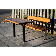 Table publique Rörkröken réf 8037006 - Hags - Brun/noir - Scellement béton_3