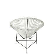 Fauteuil design AGAFI - rotin blanc - forme œuf - utilisation intérieure et extérieure_3