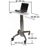Chariot médical informatique Laptop Kidney Cart H Class - Ergonoflex - 15,42 kg - réglable en hauteur et antibactérien_3
