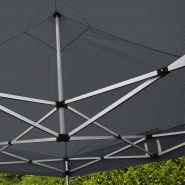 Tente pliante 3x4,5m grise - 300g/m² - Structure aluminium hexagonale 40mm - Usage professionnel_3
