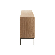 Buffet bas design BOZA - 2 portes, 3 tiroirs en bois naturel massif avec étagères - Style industriel classique_3