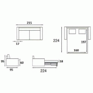 Canapé convertible 3-4 places Excellence - sommier à lattes - matelas memory 18 cm - microfibre taupe - 160 cm_3