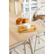 Service à fromage en bambou - Couteau en acier inoxydable et planche à découper en bambou - Avec boîte en papier kraft_3