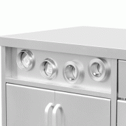Comptoir à café inox avec porte-gobelets et compartiment glaçons - 1500 mm_3