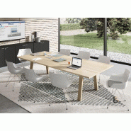 Table de réunion bois Take-Off - Bralco - Oui, Chêne vieilli, Chêne vieilli, 240 x 164 cm_3