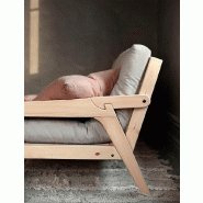 Canapé convertible futon GRAD - Pin naturel - Coloris naturel - Couchage 130 x 190 cm - Style scandinave_3