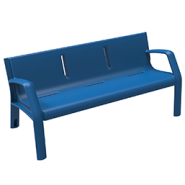 Banc public en polyéthylène moulé haute densité - modèle Carmen - résistant aux chocs et intempéries_4