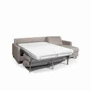 Canapé convertible d'angle Nordic - Matelas 16 cm - Système express - Sommier lattes Renatonisi - Tweed bleu azur - Couchage 140x197 cm_3