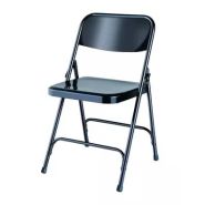 Chaise pliante en métal - Assise et dossier en acier galbé - Ossature Ø 22 mm avec renforts - Peinture époxy - 4 coloris au choix_3