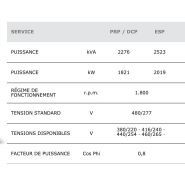 GTW-2020 T6 60 Hz Triphasé - Groupe électrogène industriel 2291 kVA - Mitsubishi - Genelec_3