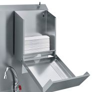 Lave-mains et lave-semelles compact - Centre d'hygiène en acier inoxydable avec brosse-rouleau et distributeurs intégrés_3