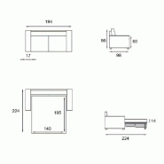 Canapé convertible express Jackson - Matelas comfort Bultex® 12 cm - Sommier lattes bois - Polyuréthane gris clair_3