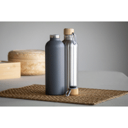 Thermos - isotherme double paroi en acier inoxydable avec couvercle en bambou et mousqueton - 500 ml_3