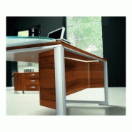 Bureau de direction ZETA X - Sous main cuir en option - Plateau bois 180/200 cm - QUADRIFOGLIO_3