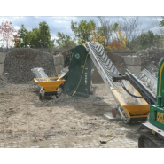 Bande transporteuse résistante à l'abrasion pour évacuation des gravats en chantier
