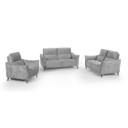 Canapé fixe 2 places ATTITUDE - Tissu chenillé gris argent - Design contemporain et confort optimal_3