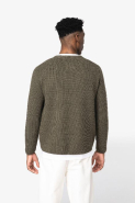 Pull écoresponsable homme à grosses mailles - Native Spirit - Réf: NS911 - Coton biologique et polyester recyclé_3