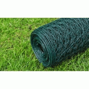 Vidaxl grillage acier galvanisé et revêtement en pvc 25x0,75 m vert 140410_3