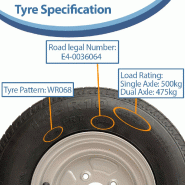145R10 Ensemble roue et pneu de remorque 4 crampons 4