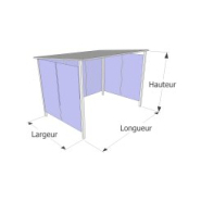 Abris 2 roues à toit plat pente arrière - Série AP - Sur mesure pour vélos et motos_3