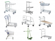 Chariot de magasin avec accessoires disponibles