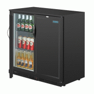 Arrière-bar deux portes pleines pivotantes Série G noir 208L | Polar - GL016_3