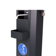 Borne avec pédale mécanique - distributeur de gel hydroalcoolique - Ingitek - acier noir (capacité 1 litre)_3