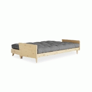 Canapé 3 places convertible Indie - Style scandinave - Futon gris granit - Couchage 130x190 cm - Karup_3