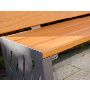 Banc public Venise - lames en bois - 1800 mm - structure en acier_3