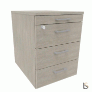 Caisson mobile 3 tiroirs  + 1 plumier  - QUADRIFOGLIO - Béton_3